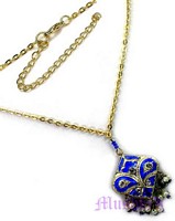 Lac pendant with metal chain necklace - click here for large view